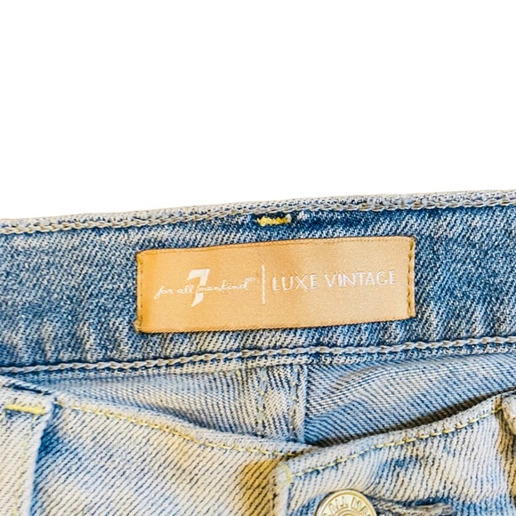 7 For All Mankind Luxe Vintage Josefina Boyfriend Jeans Cosmic Blue - Picture 6 of 9
